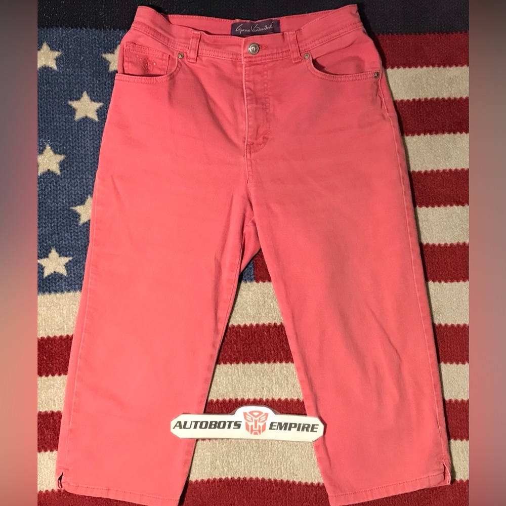Vintage Womens GLORIA VANDERBILT Pink Capri Pants Jeans 6 Lauren luxury Fashion